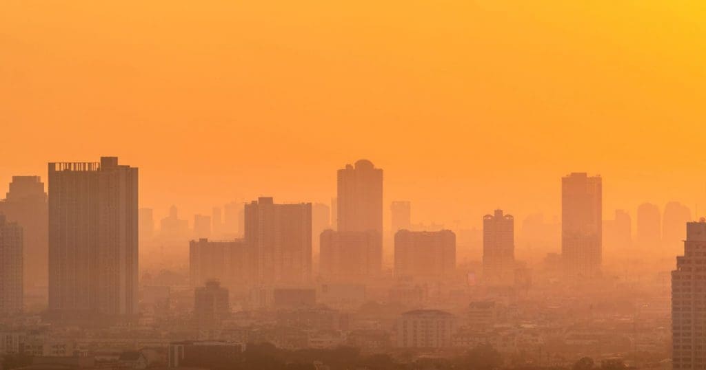 A poluição do ar é composta de material particulado - partículas com menos de 10 micrômetros de diâmetro e material particulado fino - com diâmetro inferior a 2.5 micrômetros.