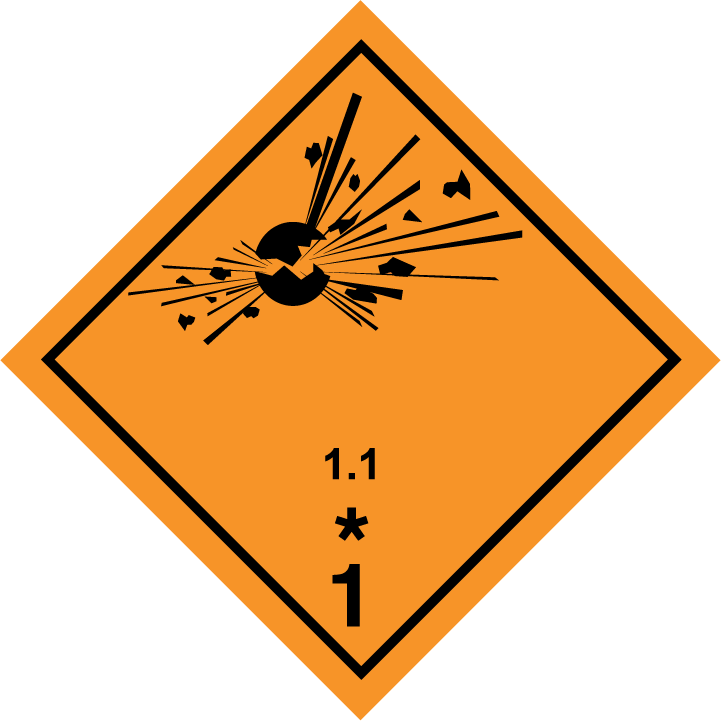 Gefahrgutzeichen 1.1 Sprengstoffe