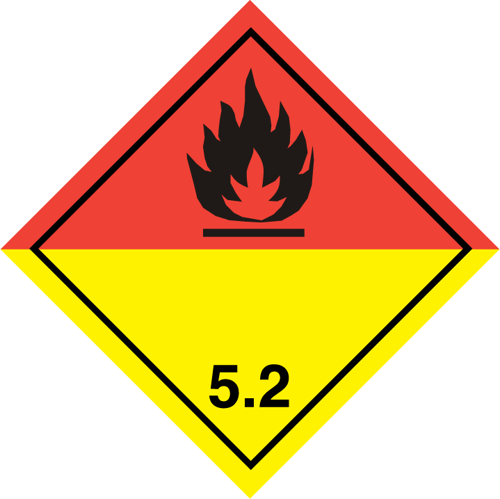 Dangerous Goods Sign 5 Brandfördernde Stoffe und organische Peroxide