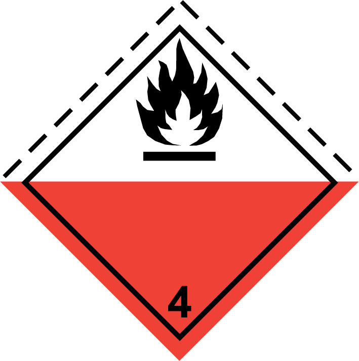 Farlig gods Skilt 4 Brannfarlige faste stoffer rød