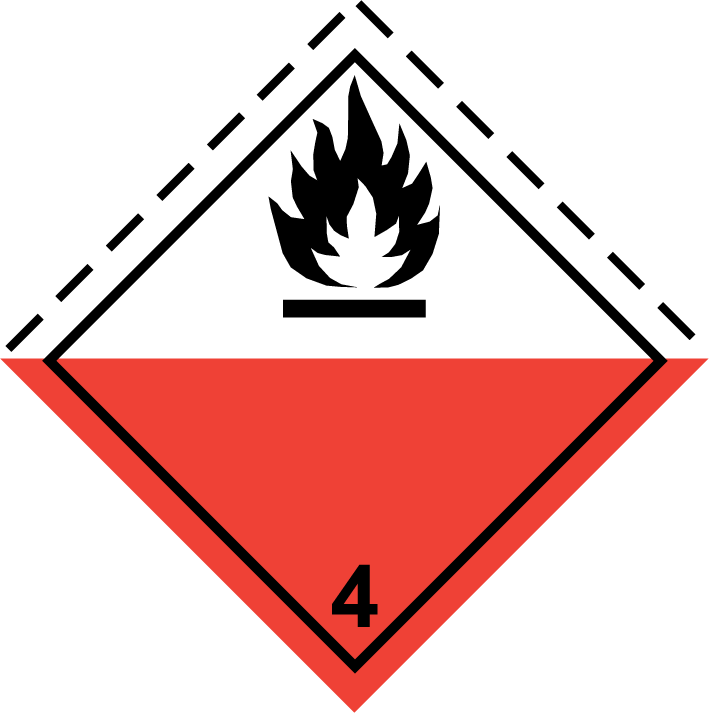 Palatandaan ng Dangerous Goods 4 Flammable Solids na pula