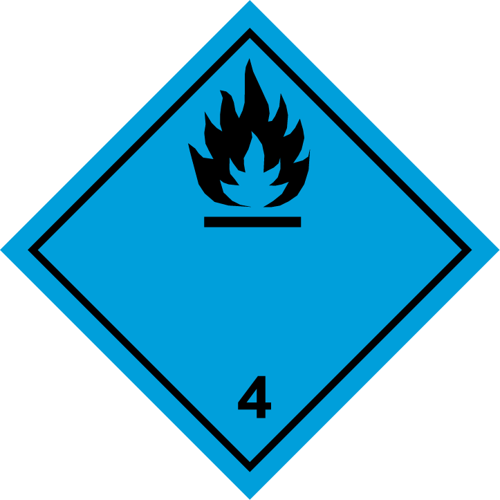 Gefahrgutschild 4 Entzündbare Feststoffe blau