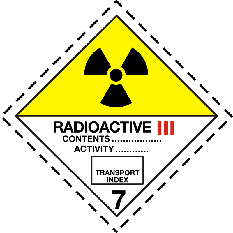 Dangerous Goods Sign 7 Radioaktives Material