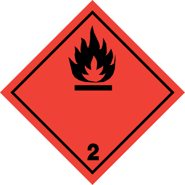 خطرناک اشیا سائن 2 گیسوں کے شعلے