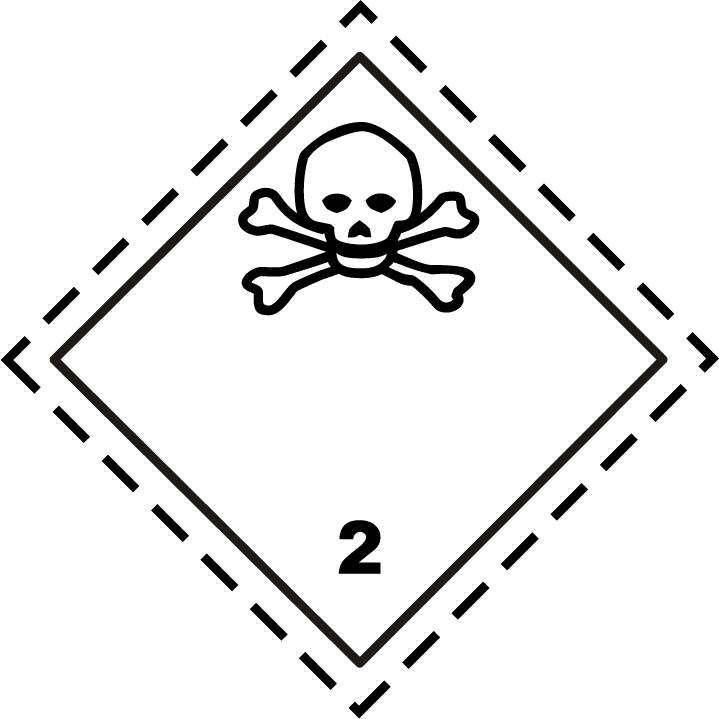Farlig gods Sign 2 Gases Skull