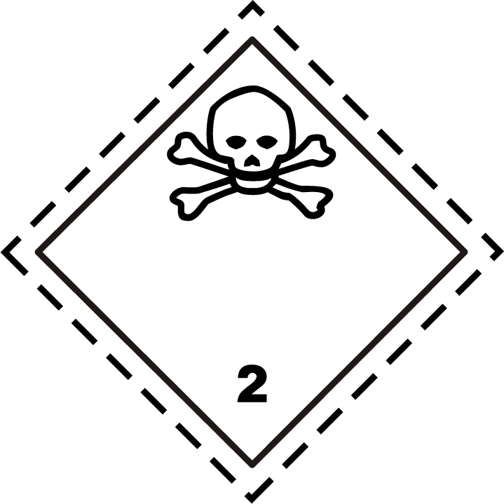 Dangerous Goods Sign 2 Gases Skull