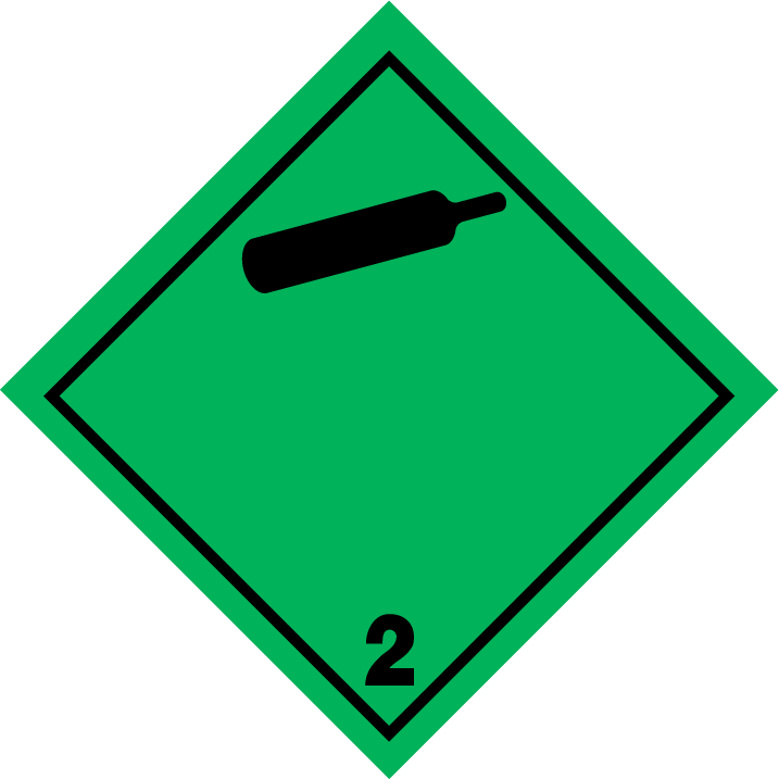 Znak towarów niebezpiecznych 2 zbiornik gazów