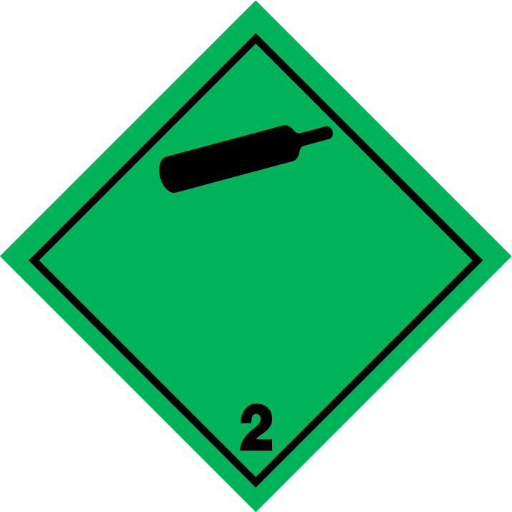 Gefahrgutschild 2 Gase Tank